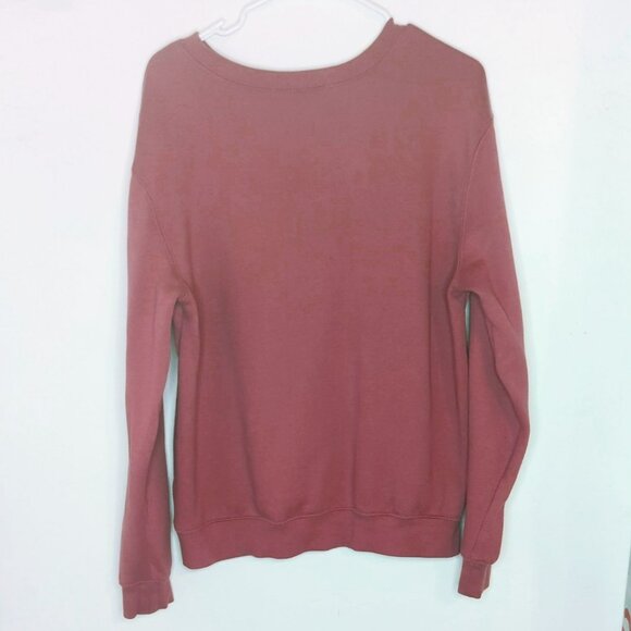 Disney Stitch XL Sweatshirt Rainbow Sunset Graphic & Floral Design Pink - Picture 2 of 6